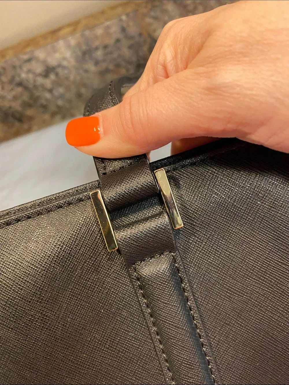 Kate Spade black cow leather tote